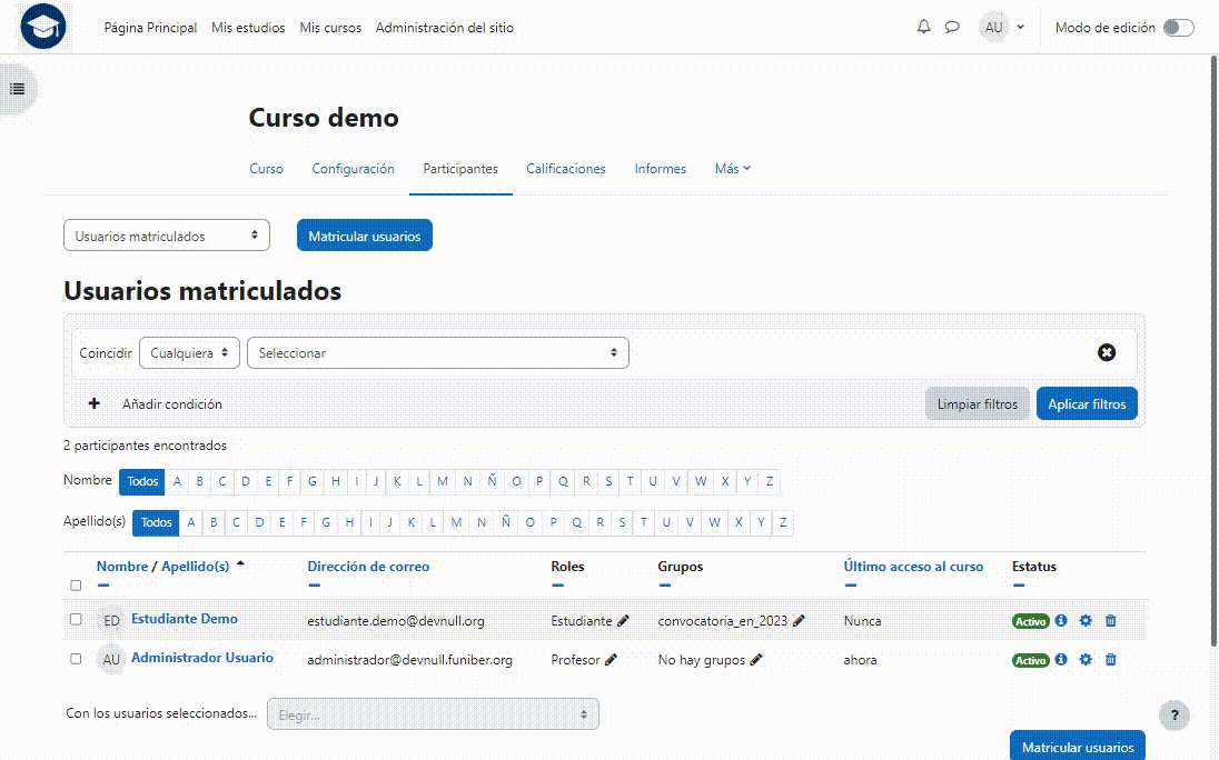 Asignar agrupamiento